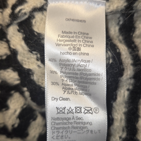 Madewell Black and Cream Crewneck Sweater - Picture 6 of 6